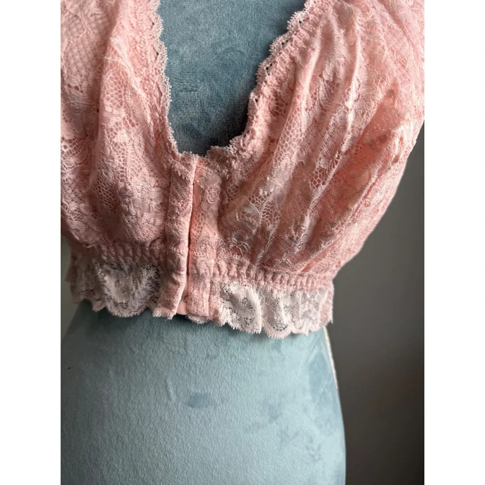 Cosabella Pink Lilly Lace Curvy Bralette Racerback Sexy & Soft NEVER1359 Size L - Picture 5 of 12